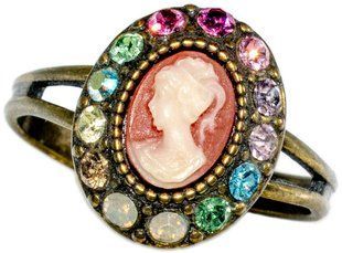 Каблучка "Камея ніжності" Michal Negrin з різнокольоровими кристалами Swarovski, ручна робота 20180 фото