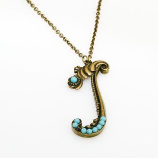Кулон з латуні Michal Negrin у вигляді букви J з кристалами Swarovski 55450J фото