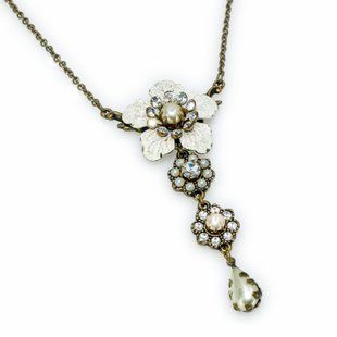 Вінтажне кольє від Michal Negrin "Перлинна мрія" з кристалами та перлинами Swarovski 24940 фото