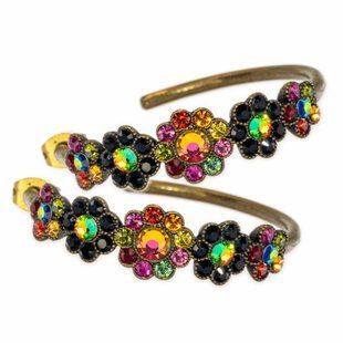 Серьги-кольца Michal Negrin "Ночная радуга" с кристаллами Swarovski, 35 мм 100-121772 фото