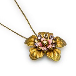 Винтажное колье от Michal Negrin "Золотая Флора" с кристаллами Swarovski 52470 3 фото
