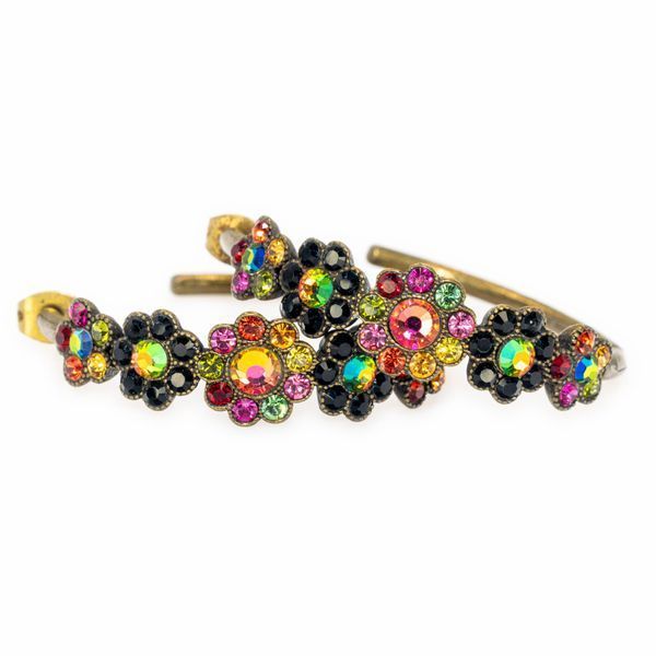 Сережки-кільця Michal Negrin "Нічна веселка" з кристалами Swarovski, 35 мм 100-121772 фото