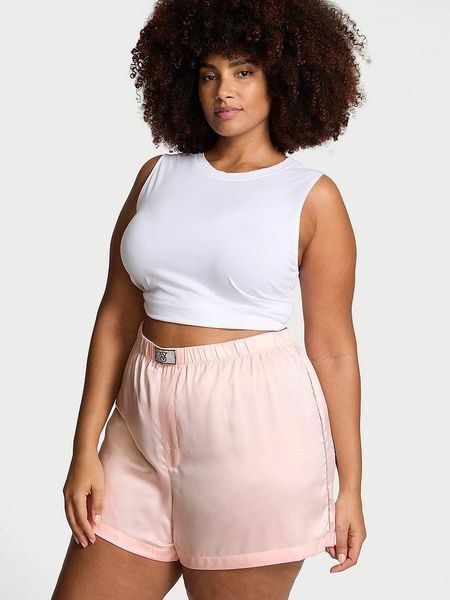Жіночі сатинові шорти Victoria's Secret Satin Boxer з логотипом (M) 20179 фото