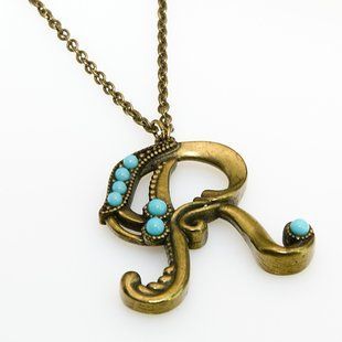 Кулон з латуні Michal Negrin у вигляді букви R з кристалами Swarovski 55450R фото