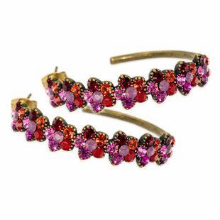 Серьги-кольца Michal Negrin "Пылающая фантазия" с кристаллами Swarovski, 35 мм 100-121732 фото