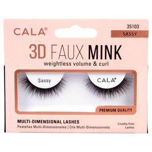 3D накладні вії цільні Mink Lashes Sassy від Cala, 1 пара 35103 фото