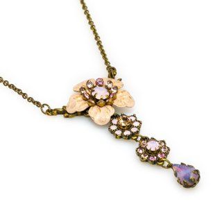 Вінтажне кольє від Michal Negrin "Рожевий Світанок" з кристалами Swarovski 24940 фото